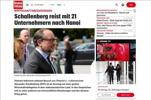 奥地利媒体纷纷报道该国外长沙伦贝格访越之旅