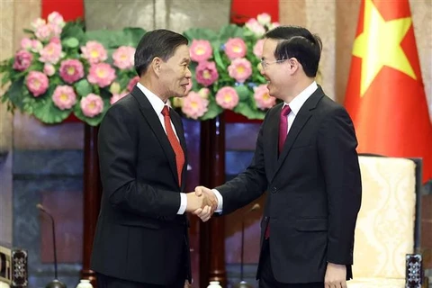 越南国家主席武文赏会见老挝建国阵线中央委员会代表团