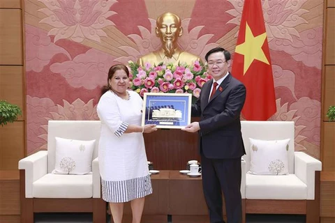 越南国会主席王廷惠会见古巴妇联总书记阿玛雷耶