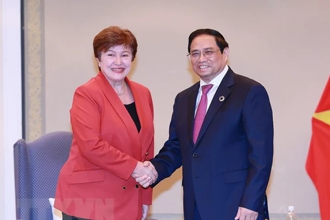 越南政府总理范明政会见国际货币基金组织总裁和经合组织秘书长