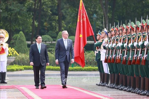 范明政总理主持仪式 欢迎澳大利亚总理访越