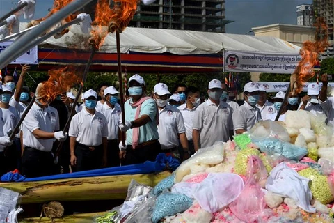 柬埔寨销毁超过五吨毒品