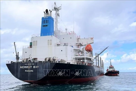 平顺省罗迤海域搁浅的巴拿马籍货船得到成功救援