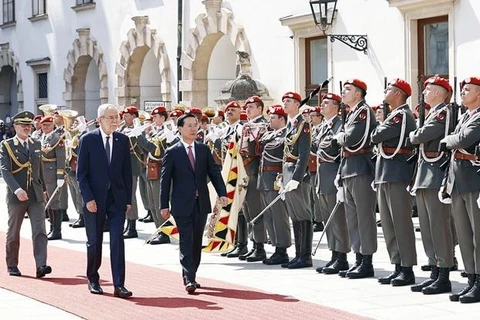 奥地利总统亚历山大·范德贝伦举行仪式 欢迎越南国家主席武文赏访奥