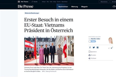 奥地利媒体密集报道越南国家主席武文赏访问奥地利之行
