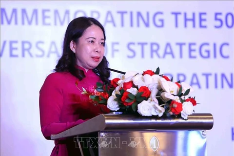 越南国家副主席出席越新建交50周年纪念活动