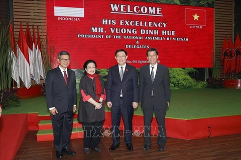 越南国会主席王廷惠会见印度尼西亚民主斗争党主席梅加瓦蒂·苏加诺普特丽 