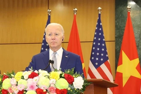 美国总统乔·拜登在与越共中央总书记阮富仲会谈后举行联合记者会上的讲话 （译本）