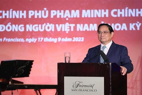 范明政总理会见旅居美国越南人代表