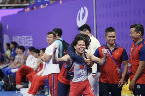 2023年亚运会：越南在体操男子吊环决赛获得银牌