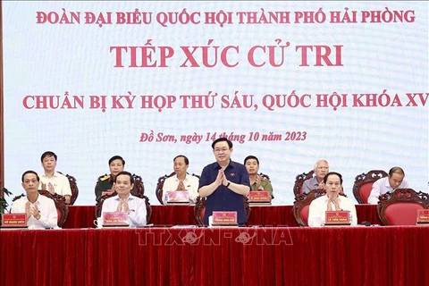 越南国会主席王廷惠会见海防市涂山郡选民