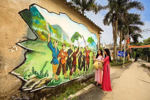生动逼真的墙绘艺术使宁平省村容村貌焕然一新 