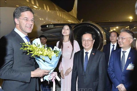 荷兰王国首相抵达河内开始对越南进行正式访问