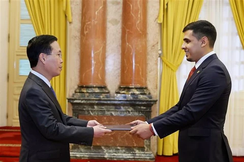 越南国家主席武文赏接受委内瑞拉和老挝两国新任驻越大使递交国书