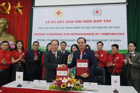 越中两国红十字会签署合作备忘录