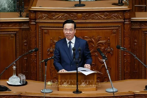 越南国家主席武文赏在日本国会发表演讲并会见日本国会领导人
