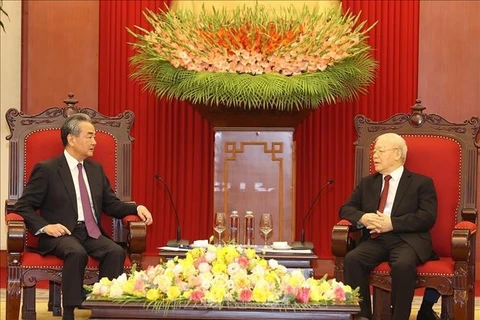 越共中央总书记阮富仲会见中国外长王毅