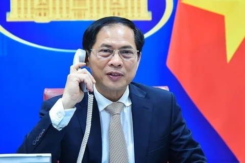 越南外交部长裴青山同叙利亚政府外交部长费萨尔·梅克达德通电话