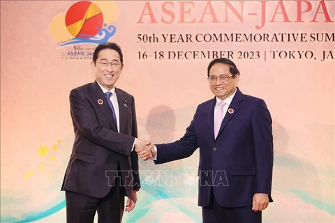 越南政府总理范明政分别会见出席东盟-日本关系50周年纪念峰会的一些国家领导人