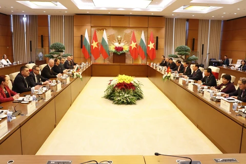 越南国会主席王廷惠与保加利亚议会议长耶利亚兹科夫举行会谈