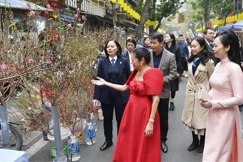 菲律宾总统夫人与越南国家主席夫人逛河内古街了解越南春节传统文化