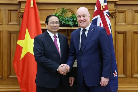 越南政府总理范明政与新西兰总理卢克森举行会谈