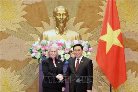 越南国会主席王廷惠会见美国参议员克尔斯滕·吉利布兰德