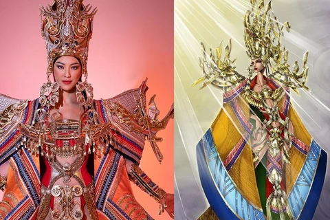 组图: 越南传统文化在2022 年跨国小姐大赛上得以推崇