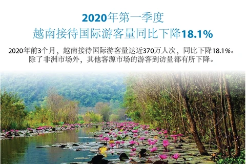 图表新闻：2020年第一季度越南接待外国游客人数同比下降18.1%