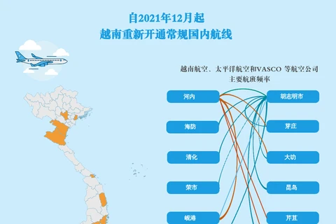 互动图表：自2021年12月起越南重新开通常规国内航线