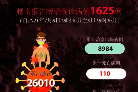 图表新闻：越南报告新增确诊病例1625例