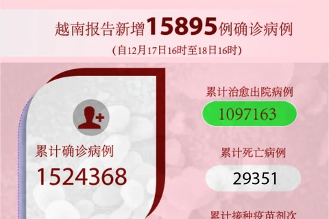 图表新闻：越南报告新增15895例确诊病例 新增死亡病例248例