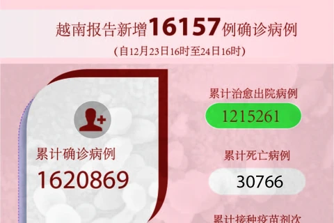 图表新闻：越南报告新增16157例确诊病例 新增死亡病例235例