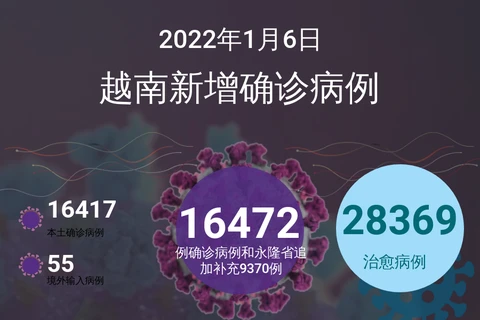 图表新闻：1月6日越南各省市报告的新增确诊病例