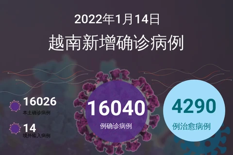 图表新闻：1月14日越南报道新增的新冠肺炎确诊病例