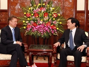 越南国家主席张晋创会见俄罗斯天然气工业股份公司董事长阿列克谢·米勒