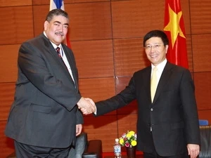越南外长范平明会见多米尼加总统府国务部长 