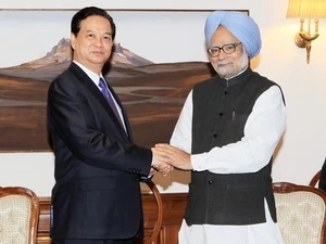 越南政府总理阮晋勇和印度总理曼莫汉·辛格
