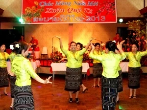 旅居老挝川圹省越南人高兴彩烈喜迎2013年癸巳春节