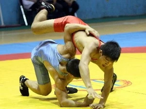 越南全国青少年古典式、自由式摔跤锦标赛进入尾声