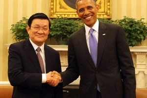 越南国家主席张晋创与美国总统奥巴马