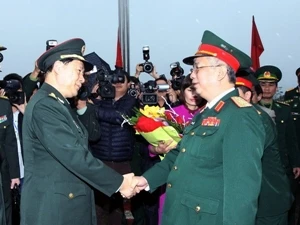 越南国防部副部长阮志咏上将与中国人民解放军副总参谋长戚建国