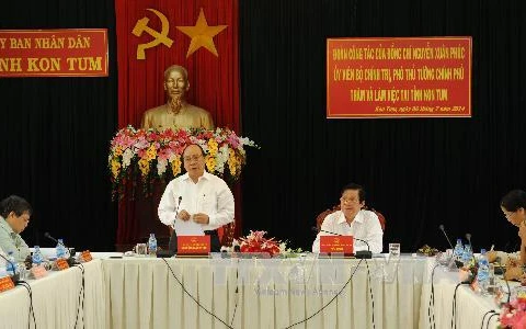 阮春福副总理在会议上发表讲话