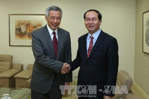 越南公安部部长陈大光与新加坡总理李显龙