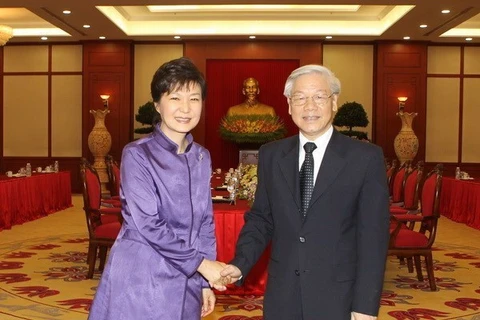 越共中央总书记阮富仲和韩国总统朴槿惠