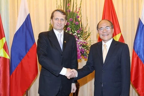 越南国会主席阮生雄与俄罗斯联邦国家杜马主席谢尔盖•纳雷什金