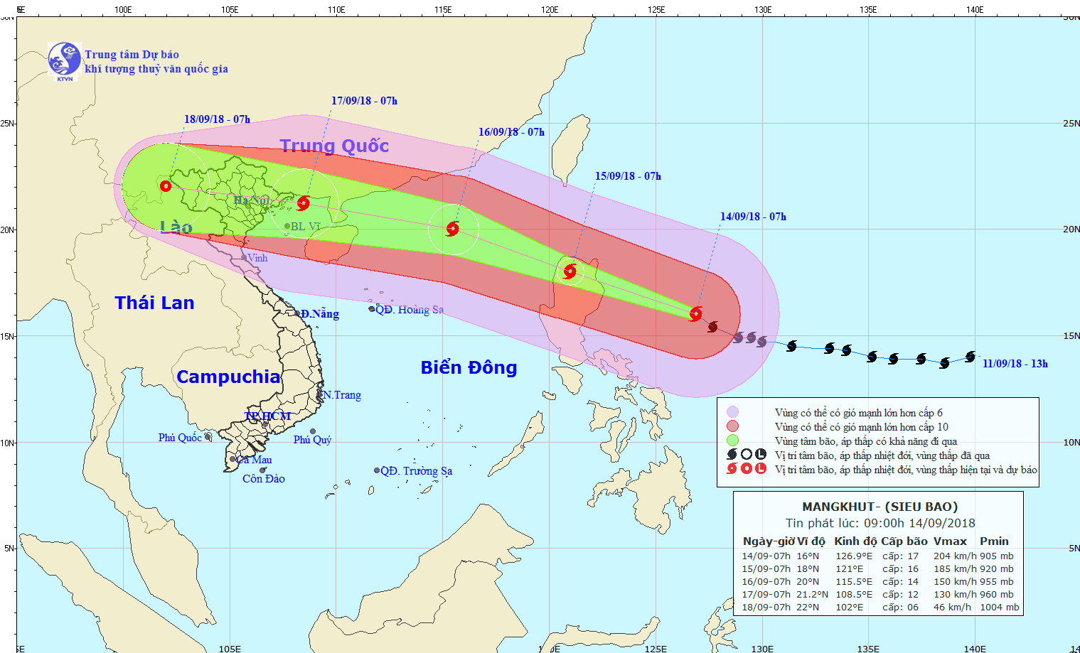 Super typhoon Mangkhut to hit Vietnam on Sept. 17