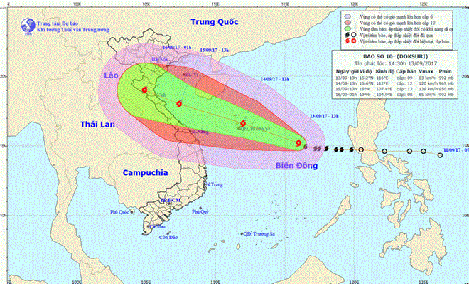 Vietnam atento a la evolución del poderoso tifón Doksuri