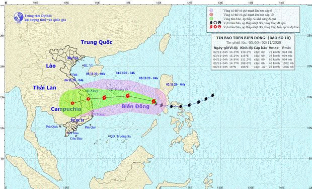 La tempête Goni entre dans la Mer Orientale, devenant le 10e frappant le Vietnam