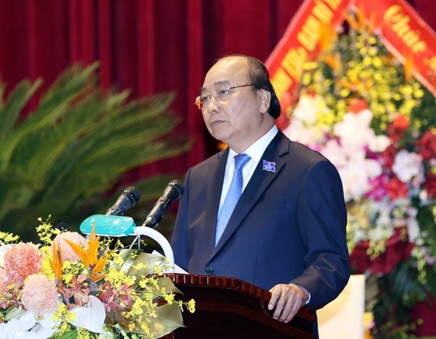 Премьер-министр Нгуен Суан Фук выступает на конференции партийной организации провинции Нгеан. (Фото: ВИА)